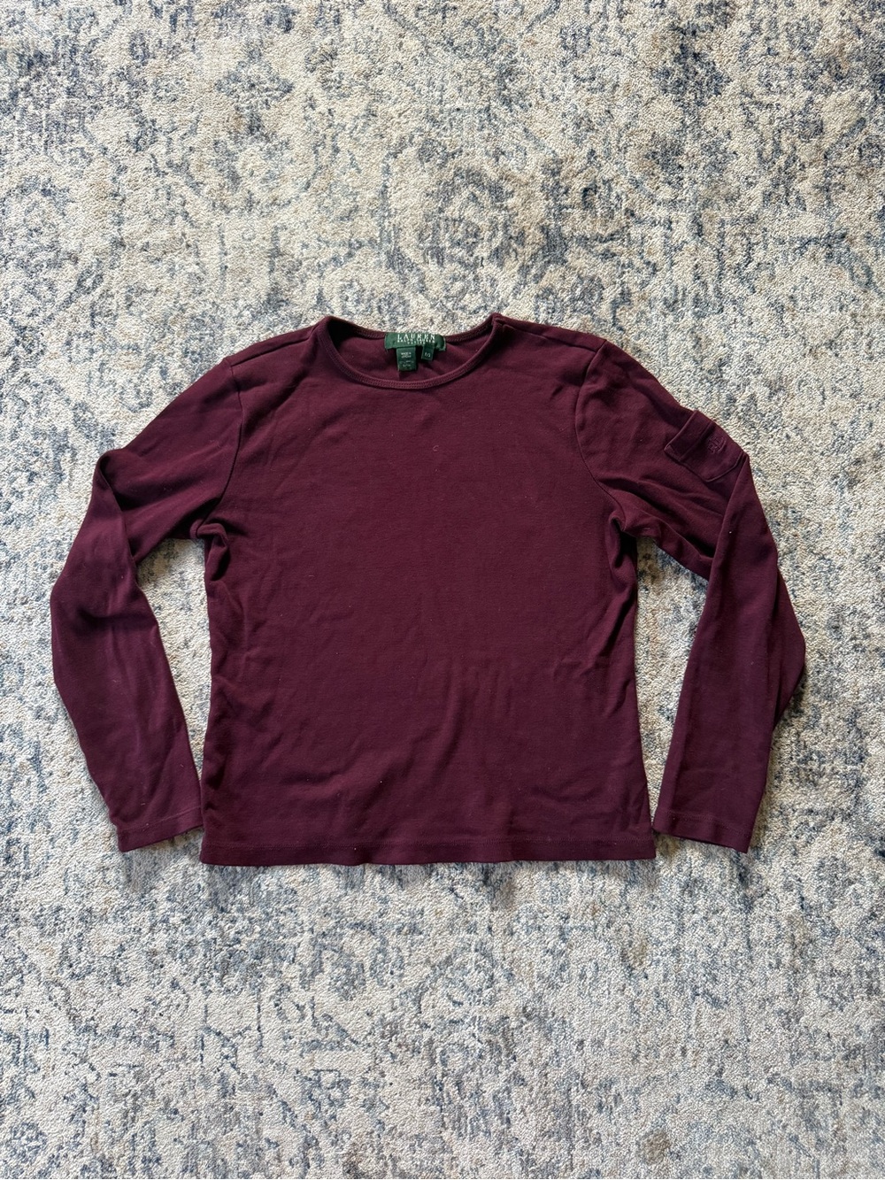 Ralph Lauren Long Sleeve Top in Burgundy